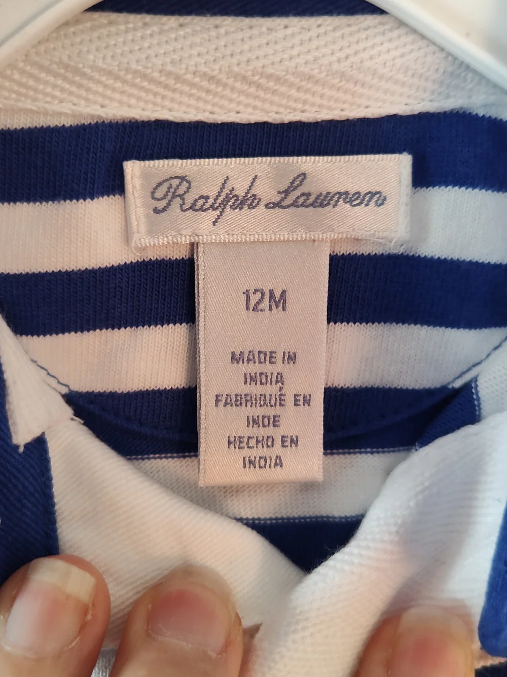 Ralph Lauren Navy & White Striped Long-Sleeve Rugby Polo - Kids